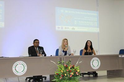 Pronunciamento da Assessora de Relações Internacionais da Ufam, professora Leda Brasil,  durante a solenidade de abertura 